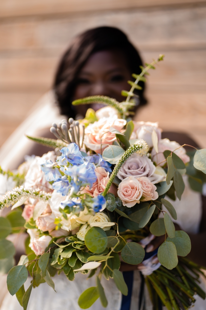 Bridal portrait with bridal bouquet